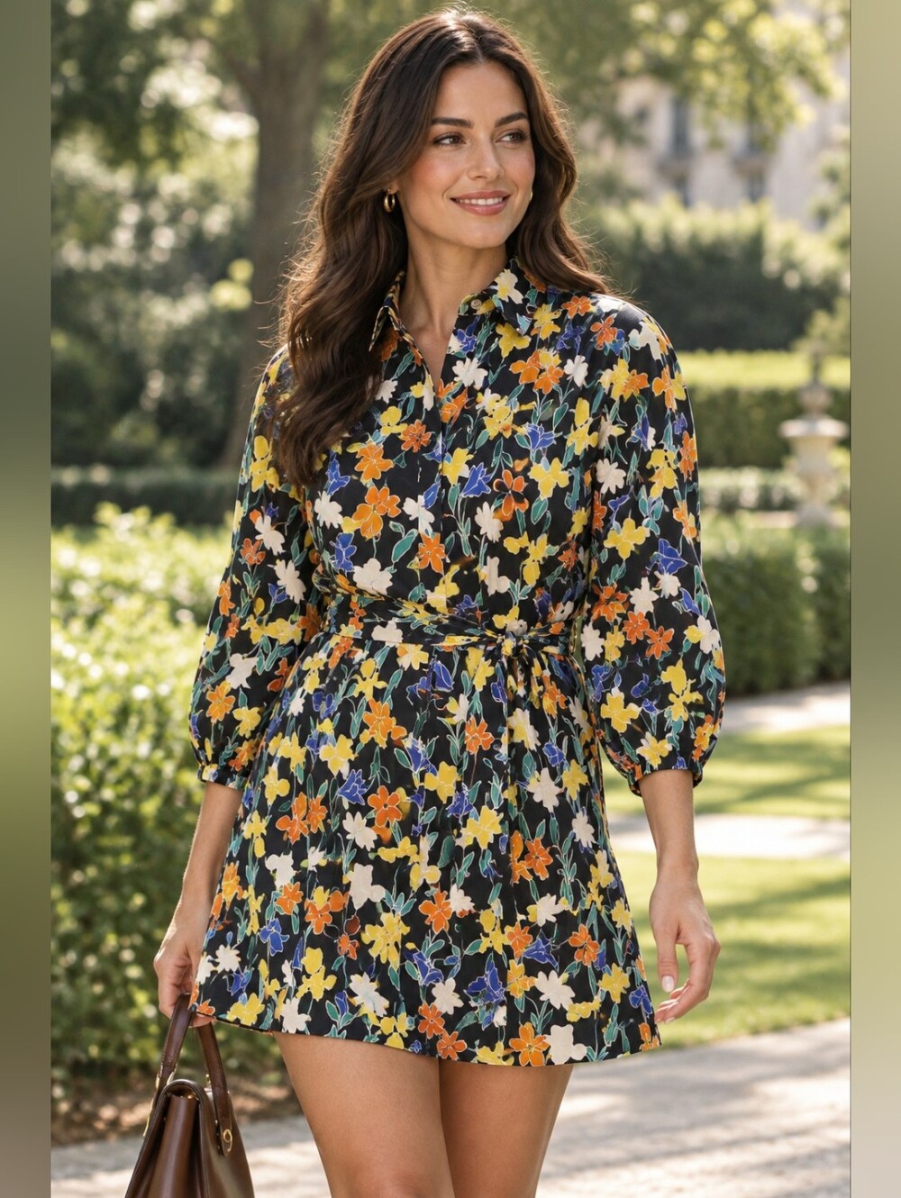 Nwt Eloquii Elements Womens 16 Dress Leaves Multicolor Classic Botanical Luxury